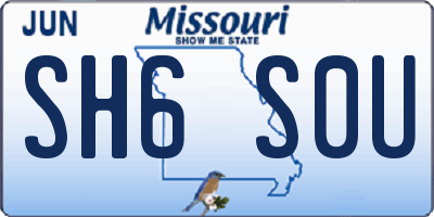 MO license plate SH6S0U