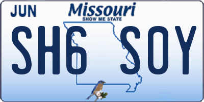 MO license plate SH6S0Y