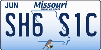 MO license plate SH6S1C