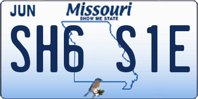MO license plate SH6S1E