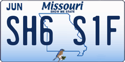 MO license plate SH6S1F