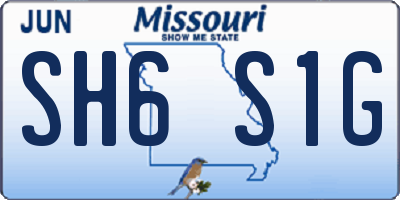 MO license plate SH6S1G