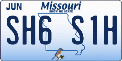 MO license plate SH6S1H