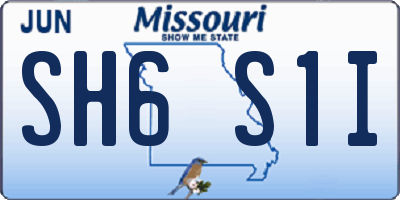 MO license plate SH6S1I