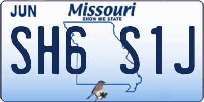 MO license plate SH6S1J