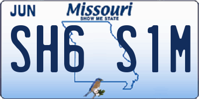 MO license plate SH6S1M