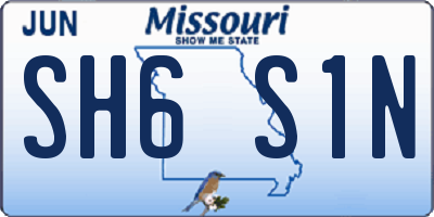 MO license plate SH6S1N