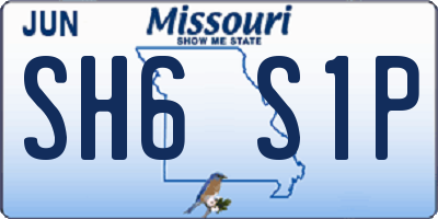 MO license plate SH6S1P