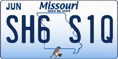 MO license plate SH6S1Q