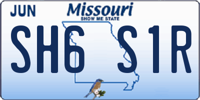 MO license plate SH6S1R