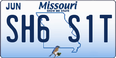 MO license plate SH6S1T