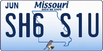MO license plate SH6S1U