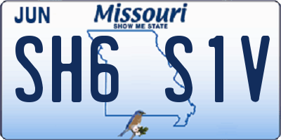 MO license plate SH6S1V