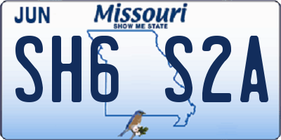 MO license plate SH6S2A