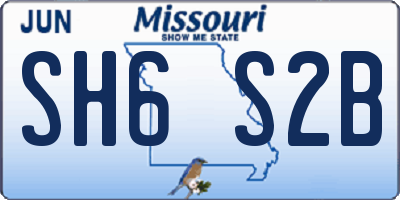 MO license plate SH6S2B