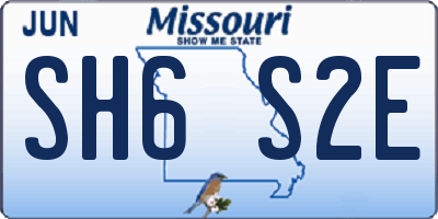 MO license plate SH6S2E