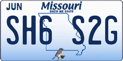 MO license plate SH6S2G