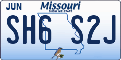 MO license plate SH6S2J