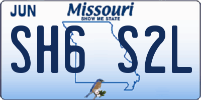 MO license plate SH6S2L