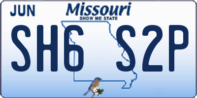MO license plate SH6S2P