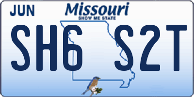MO license plate SH6S2T