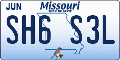 MO license plate SH6S3L