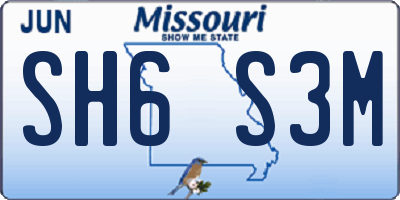 MO license plate SH6S3M