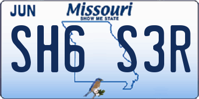 MO license plate SH6S3R