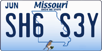 MO license plate SH6S3Y
