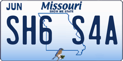 MO license plate SH6S4A