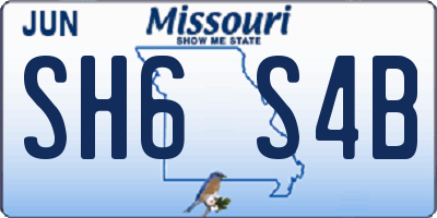 MO license plate SH6S4B