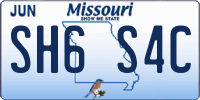 MO license plate SH6S4C