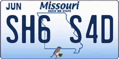 MO license plate SH6S4D