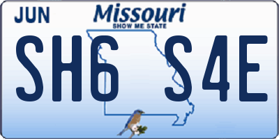 MO license plate SH6S4E