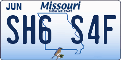MO license plate SH6S4F