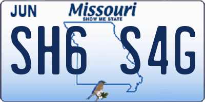 MO license plate SH6S4G