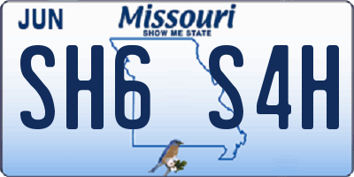 MO license plate SH6S4H