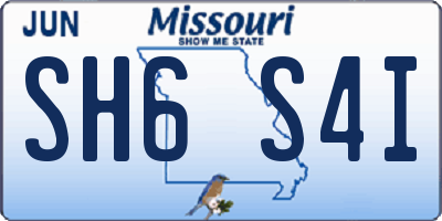 MO license plate SH6S4I