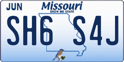 MO license plate SH6S4J