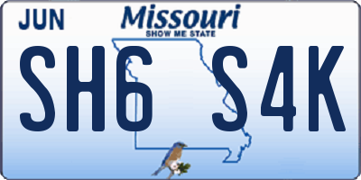 MO license plate SH6S4K