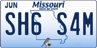 MO license plate SH6S4M