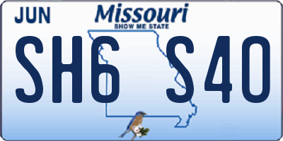 MO license plate SH6S4O