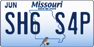 MO license plate SH6S4P