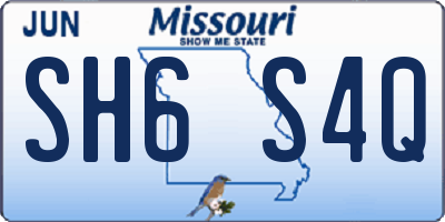 MO license plate SH6S4Q