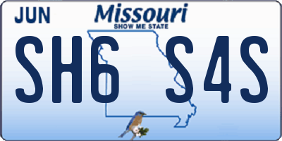 MO license plate SH6S4S