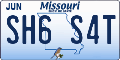MO license plate SH6S4T