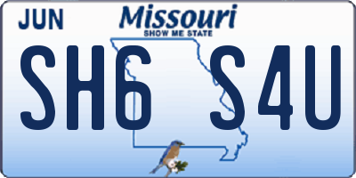 MO license plate SH6S4U
