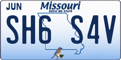 MO license plate SH6S4V