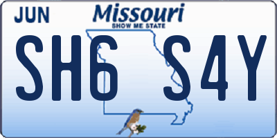 MO license plate SH6S4Y