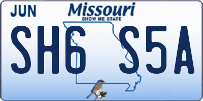 MO license plate SH6S5A